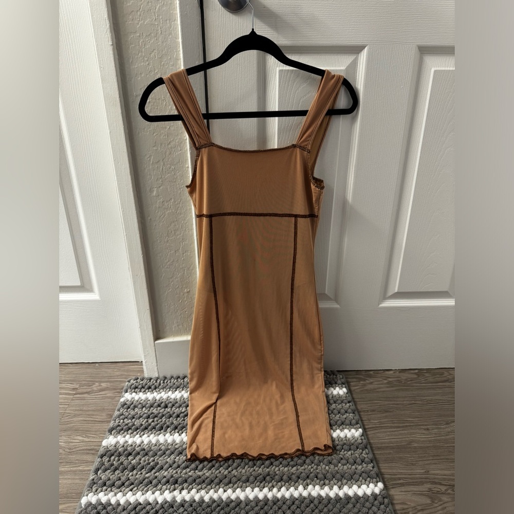 Sheer Bodysuit + Bodycon Dress, size Small